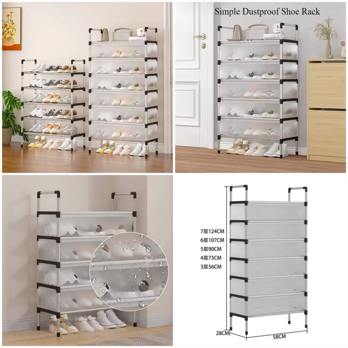 Large Capacity Shoe Organizer 5/6/7 Layers – Dustproof Shoe Rack & Storage Shelf
