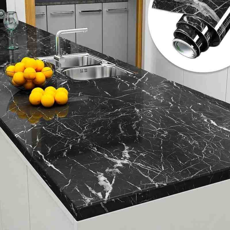 Self-Adhesive Kitchen Marble Sheet Waterproof Heat Resistant Wall Countertop Sticker For Bathroom Li