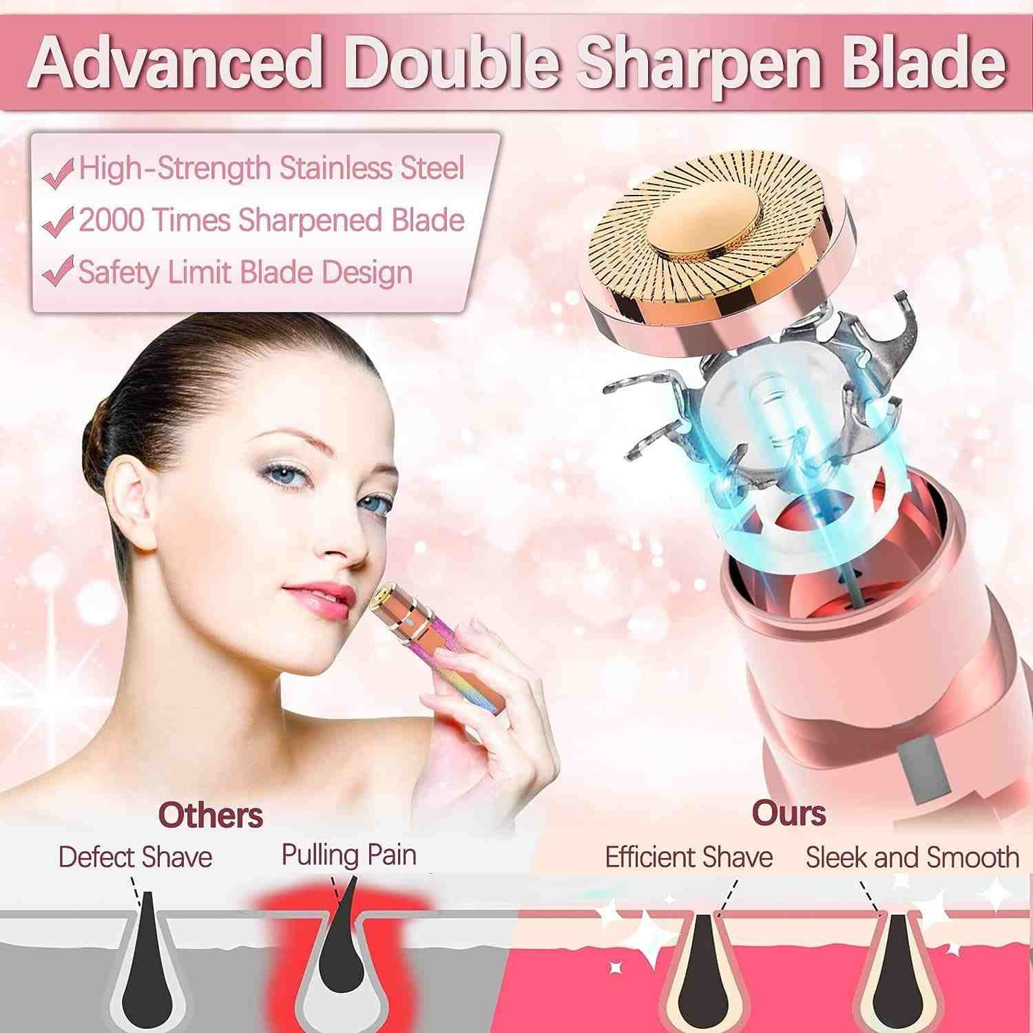 2 In 1 Electric Eyebrow Trimmer & Facial Hair Remover for Women