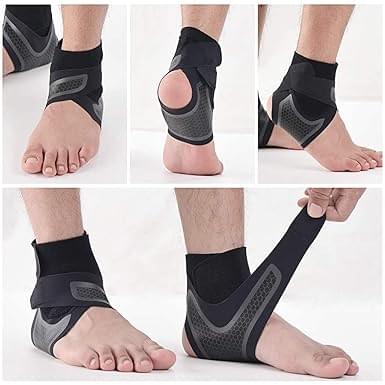 Right Foot Breathable Ankle Brace for Sprained Ankle,Stabilize Ligaments,Prevent Re Injury for men & women with Adjustable Wrap