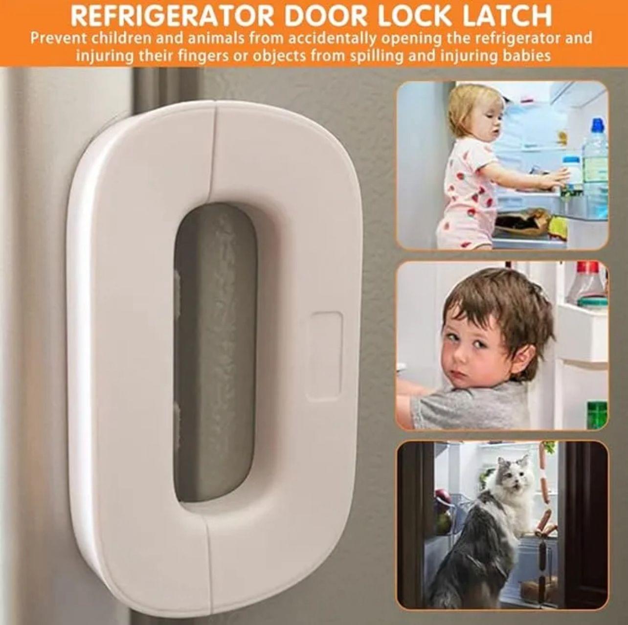 Child Safety Refrigerator Lock – Self Adhesive Fridge And Freezer Door Lock With Double Safety Button - Image 2
