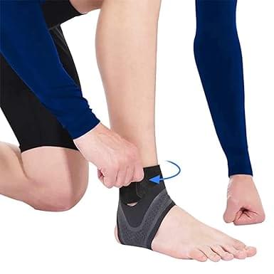 Right Foot Breathable Ankle Brace for Sprained Ankle,Stabilize Ligaments,Prevent Re Injury for men & women with Adjustable Wrap - Image 4