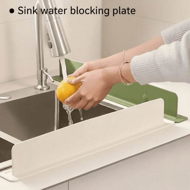 Silicone Sink Splash Guard With Suction – Flexible Water Splash Stopper for Kitchen & Bathroom Faucets, Countertops & Cleaning Protection (Random Color)