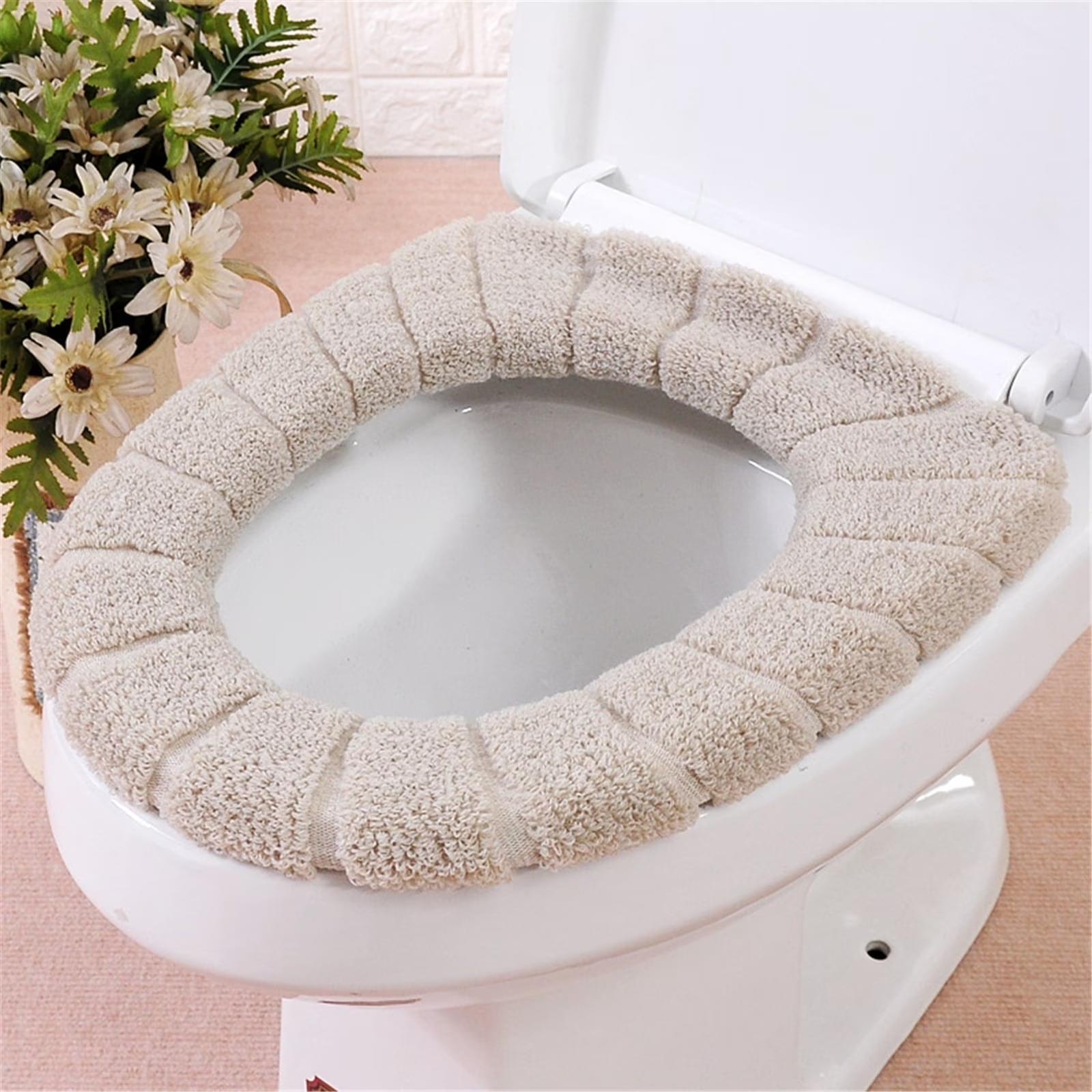 Warm Washable Soft Coral Velvet Toilet Seat Cover | Random Colour | - Image 3