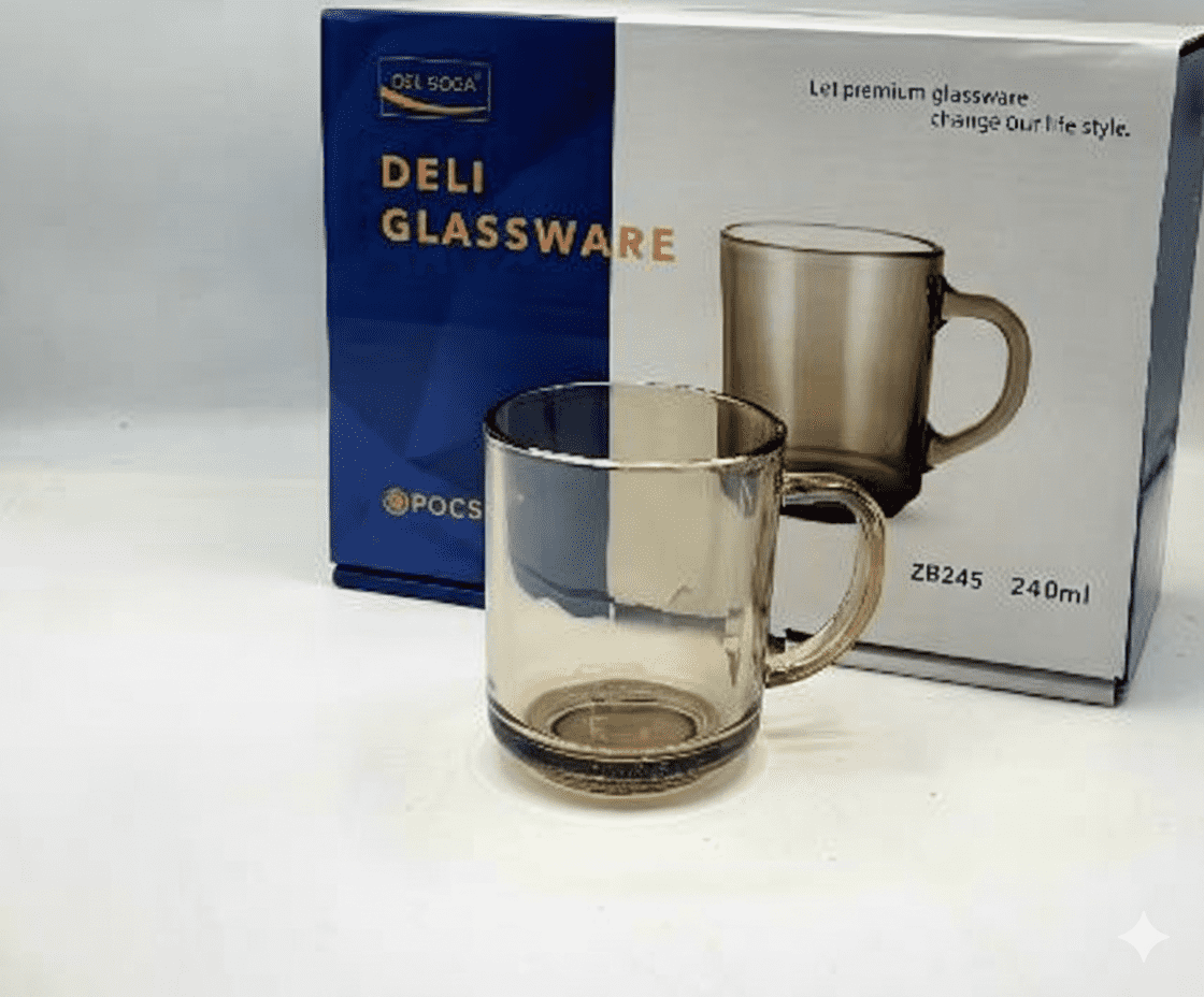 Delisoga® Pack Of 6pcs ZB24S CUP 240 ML SMOKE - Image 2
