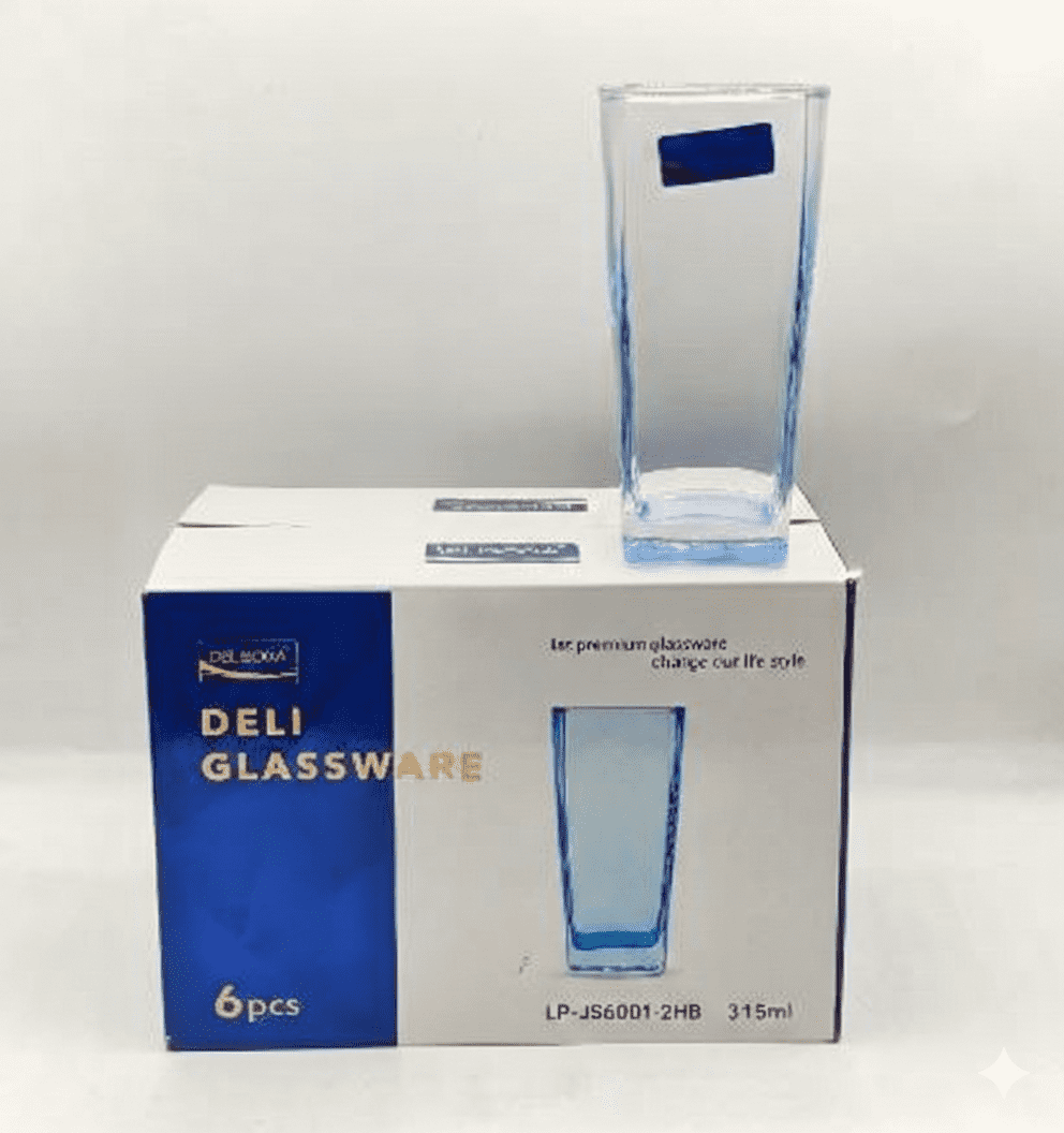 Delisoga® Tumbler Glass 6 pieces Blue Color Lp-Js6001-2Hb