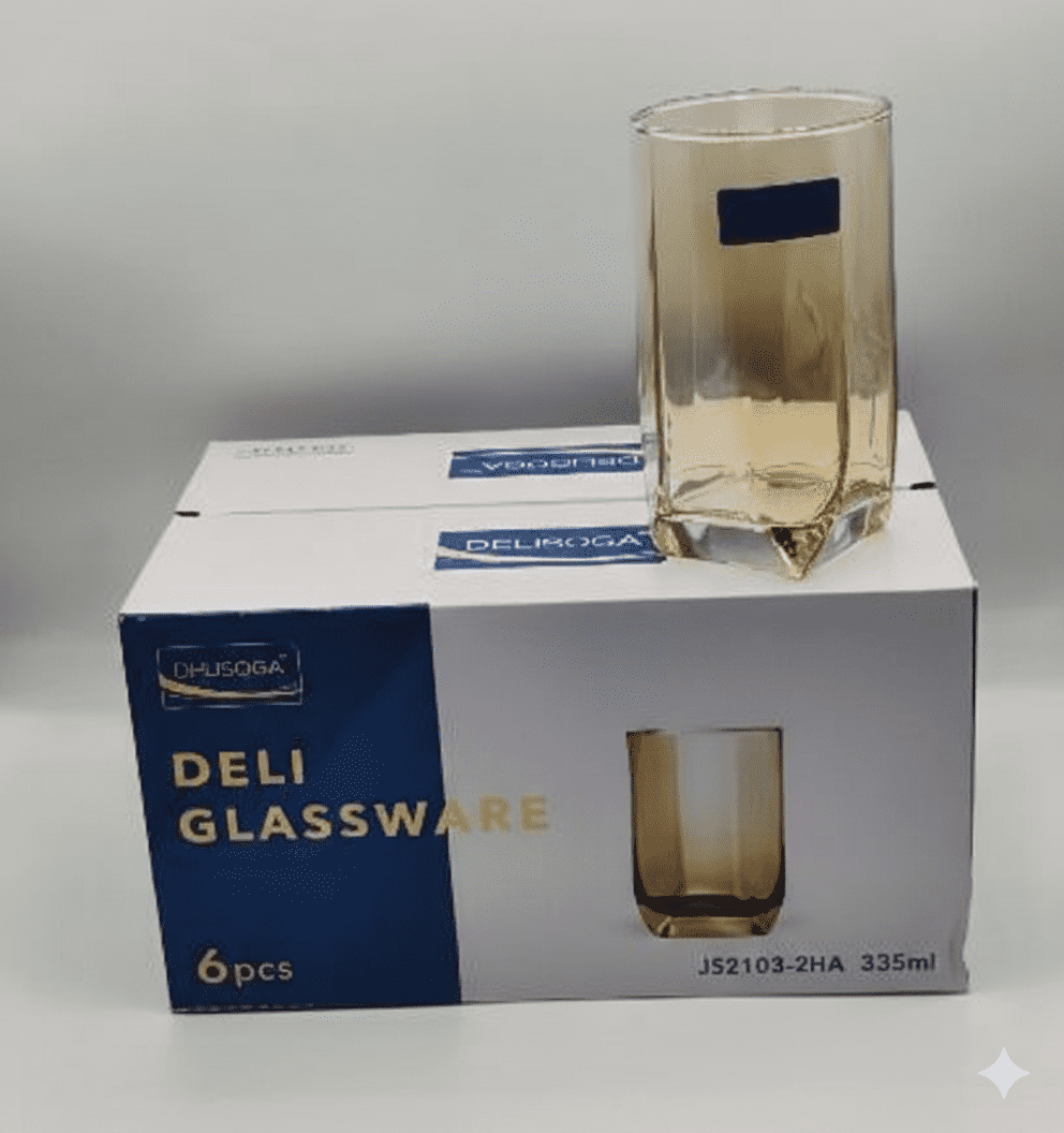 Delisoga®TUMBLER GOLDER COULOR GLASS LP-JS2103-2HA 335ML