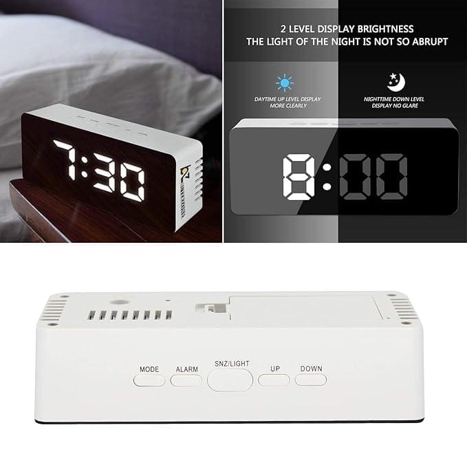 Digital LED Mirror Alarm Clock Modern Display With Time Temperature And Daily Use Convenience (Random Color)