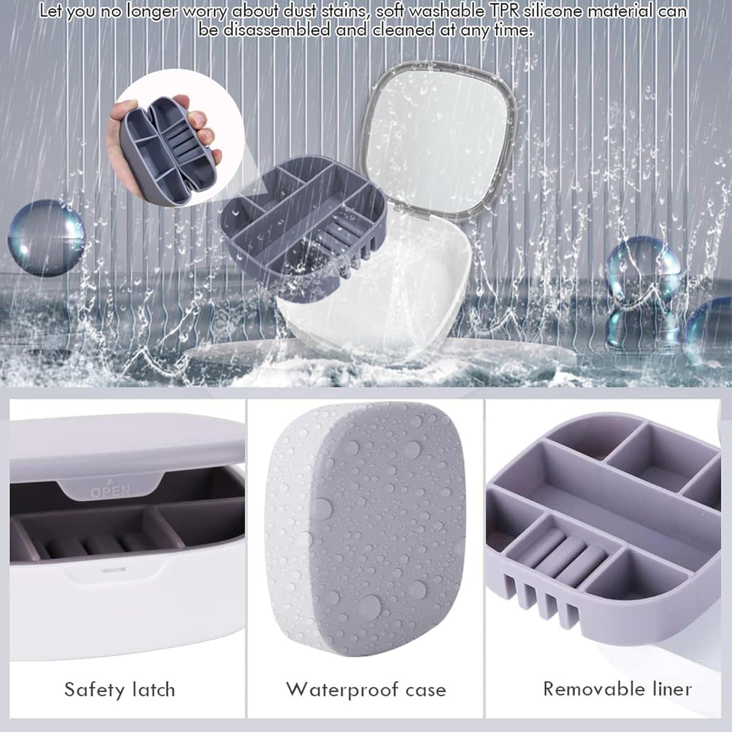 Portable Mini Jewelry Storage Box with Built-In Mirror – Compact Travel Organizer for Rings, Earrings, and Necklaces - Image 2