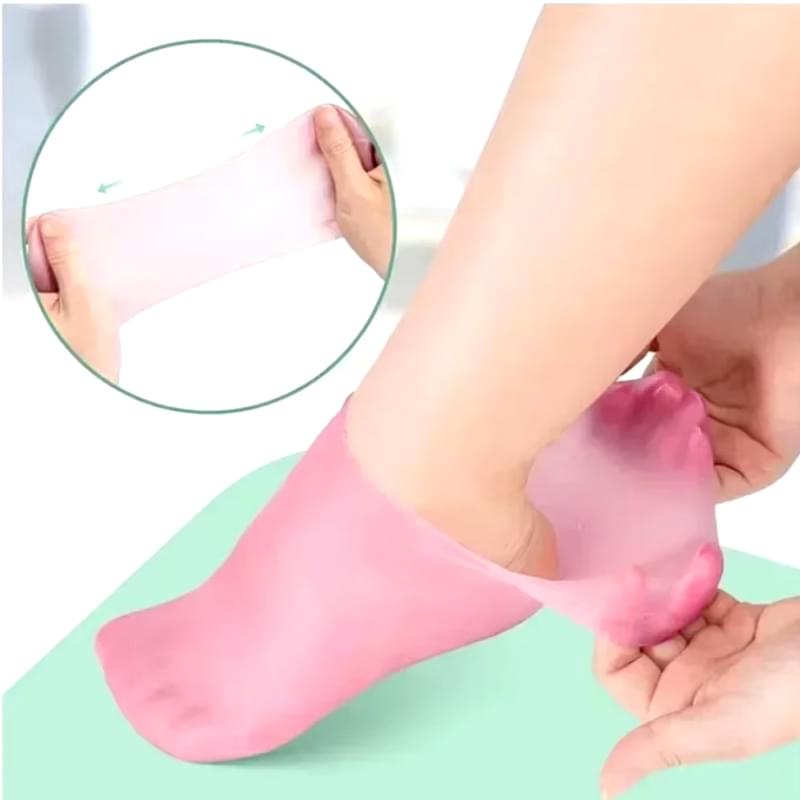 Silicon Moisturizing Gel Socks – Silicone Socks Waterproof Anti-Cracking Foot Care Treatment for Dry, Dead Skin, and Cracked Heels – Soft Spa Pedicure Protector 65g - Image 2